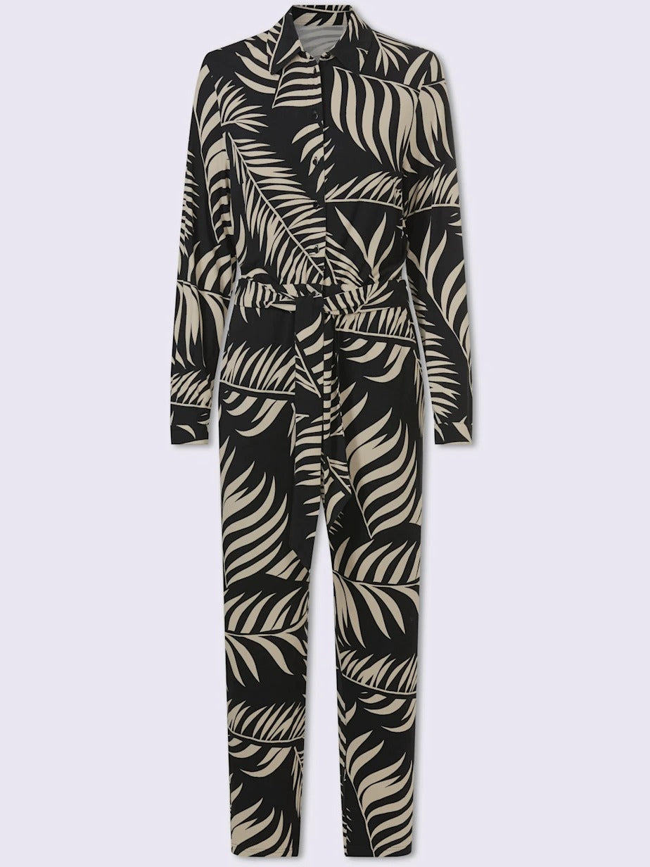 Combinaison à motif imprimé avec col chemise et poches