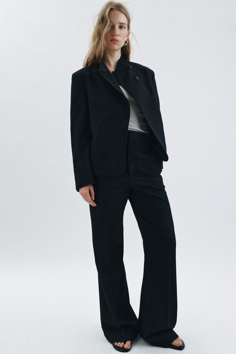 BLAZER À COL MONTANT À RAYURES