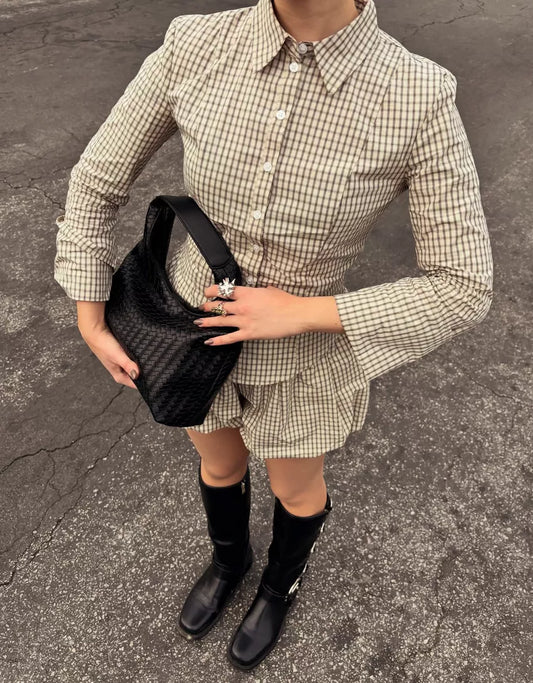 Chemise manches cloche ajustée