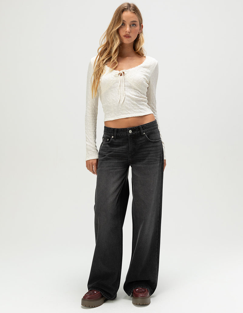RSQ Womens Low Rise Flap Pocket Baggy Jeans