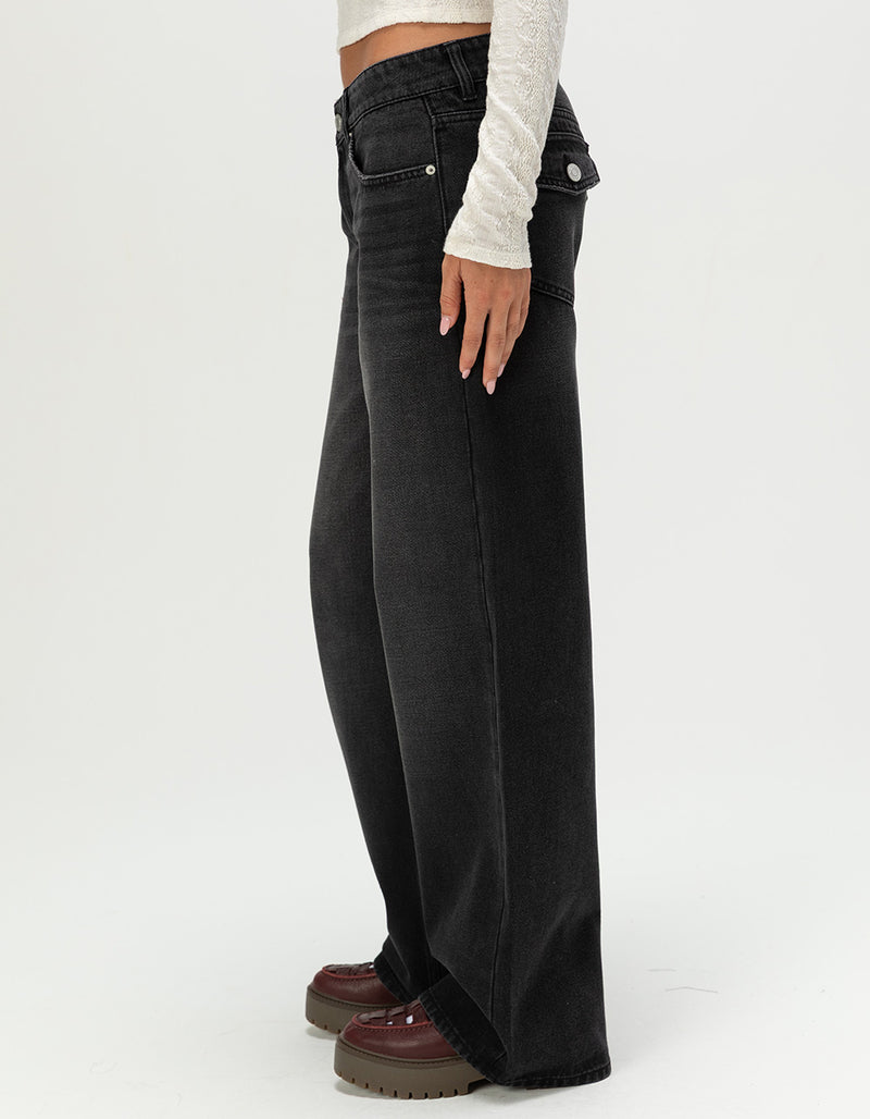 RSQ Womens Low Rise Flap Pocket Baggy Jeans