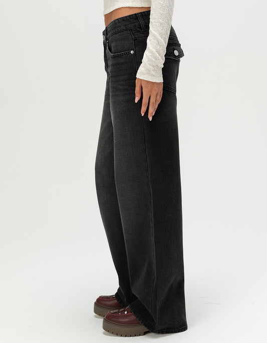 RSQ Womens Low Rise Flap Pocket Baggy Jeans