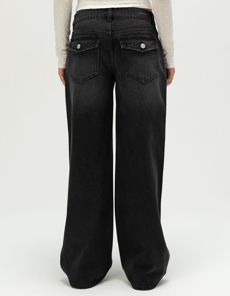 RSQ Womens Low Rise Flap Pocket Baggy Jeans