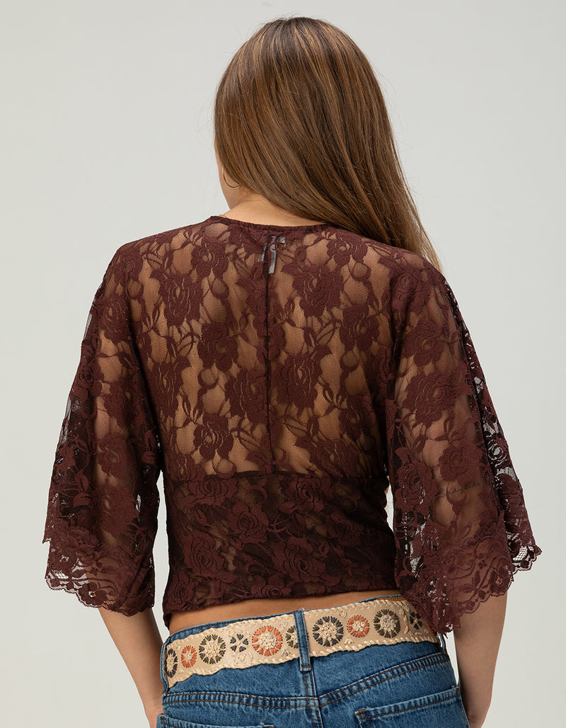 WEST OF MELROSE Womens Lace Top