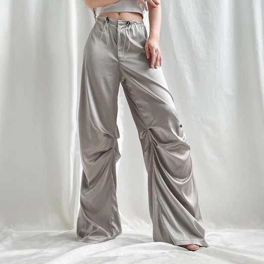 Pantalon Large en Satin Y2K