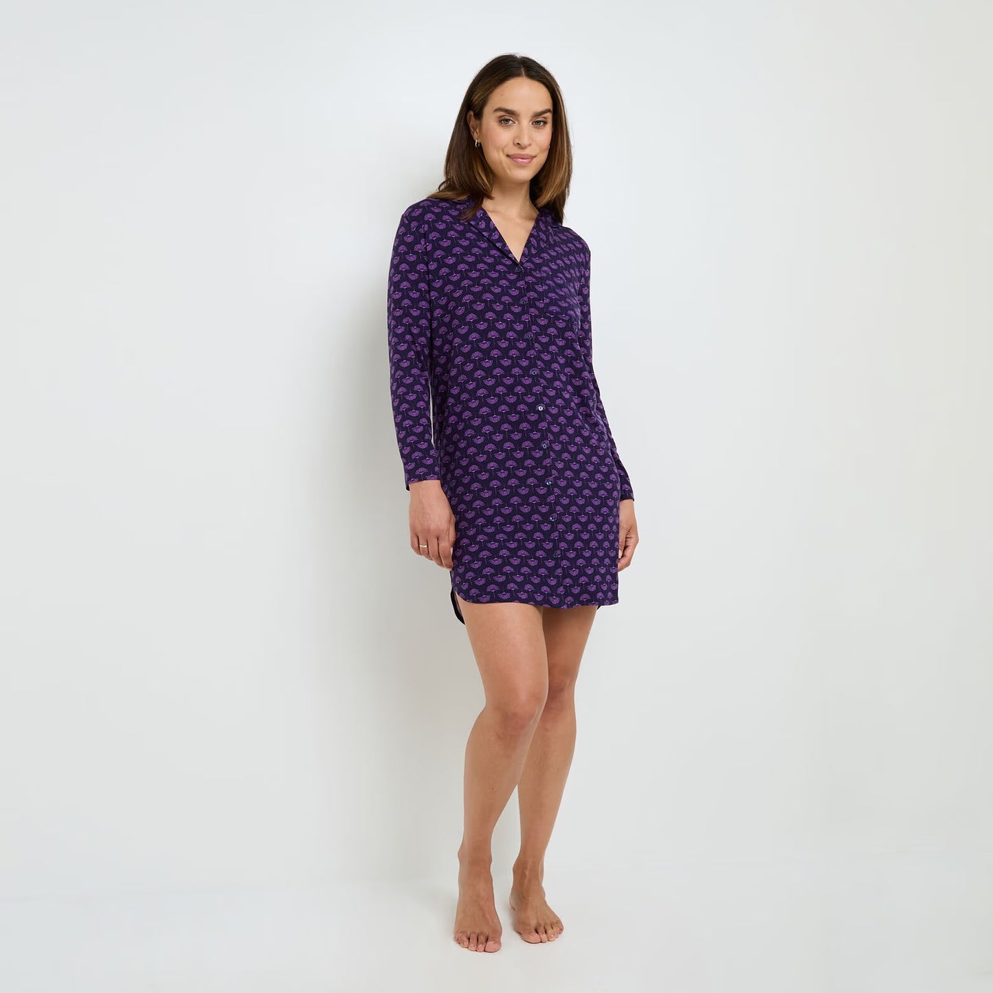 Chemise de nuit manches longues MULTICO ROSE