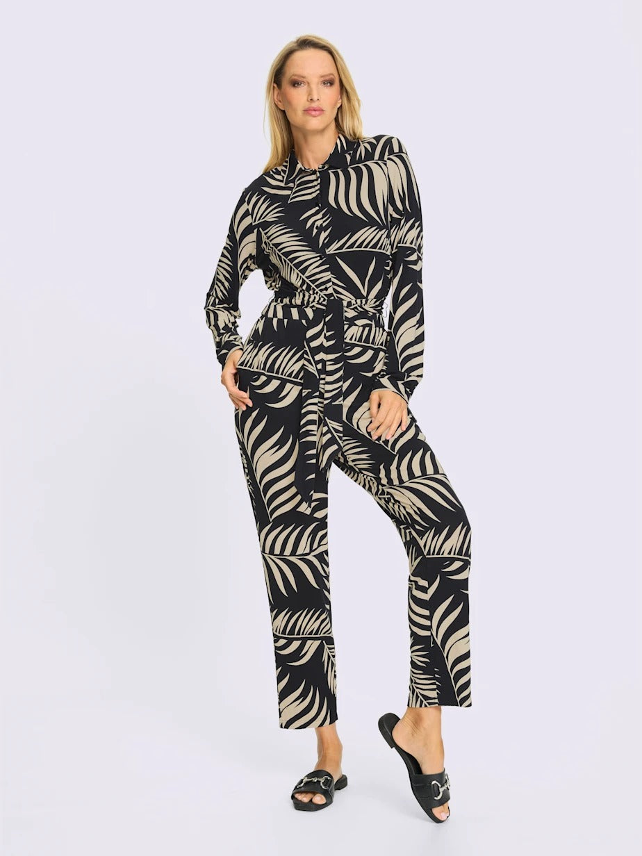 Combinaison à motif imprimé avec col chemise et poches