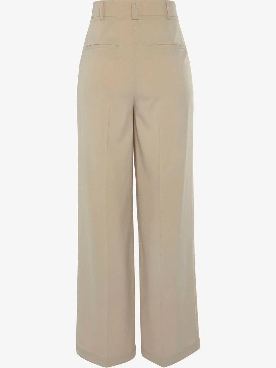 Pantalon large avec pinces et poches pratiques devant