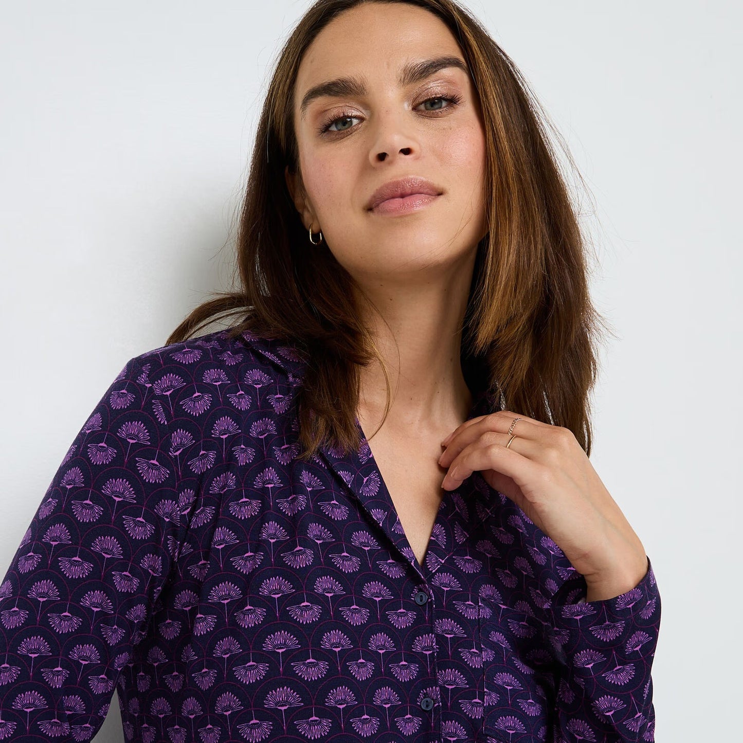 Chemise de nuit manches longues MULTICO ROSE