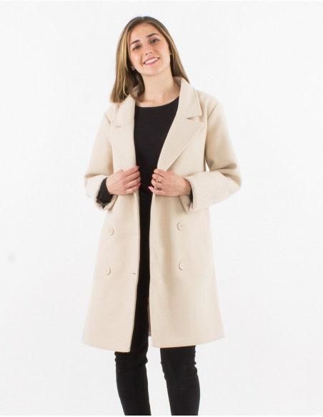 Manteau long uni chic brodé